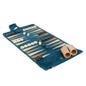 Manopoulos, Raf Blue Sueded rollup Backgammon