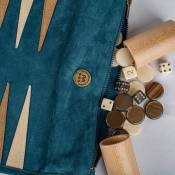 Manopoulos, Raf Blue Sueded rollup Backgammon
