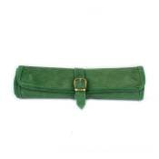 Manopoulos, Forest Green Sueded rollup Backgammon