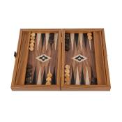 Manopoulos, Walnoot Replica Backgammon met Zwarte en Eiken punten