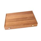 Manopoulos, Royal Blue ingelegd Eco-leder Backgammon met gele en ivoren punten