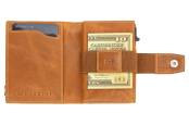 Garzini, Metal Wallet Holder, Brushed Cognac