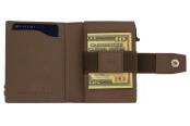 Garzini, Metal Wallet Holder, Java Brown