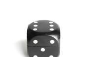 Authentic Models - Black Dice Box w/5 Dices, Silver