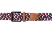 Garzini, Gevlochten riem, beige rood blauw