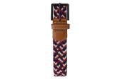 Garzini, Gevlochten riem, beige rood blauw