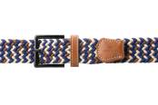 Garzini, Gevlochten riem, bruin beige blauw