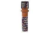 Garzini, Gevlochten riem, bruin beige blauw