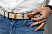Garzini, Gevlochten riem, beige