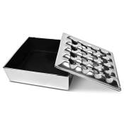 Asbak sigaar Square Grid Polished Aluminium