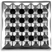 Asbak sigaar Square Grid Polished Aluminium