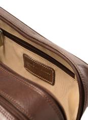 Luxe 3-vaks Toilettas - bruin Toscaans leder