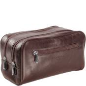 Luxe 3-vaks Toilettas - bruin Toscaans leder